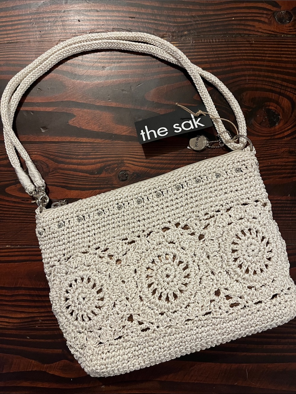 The Sak Cream LUMI crochet convertible crossbody NEW w/tag